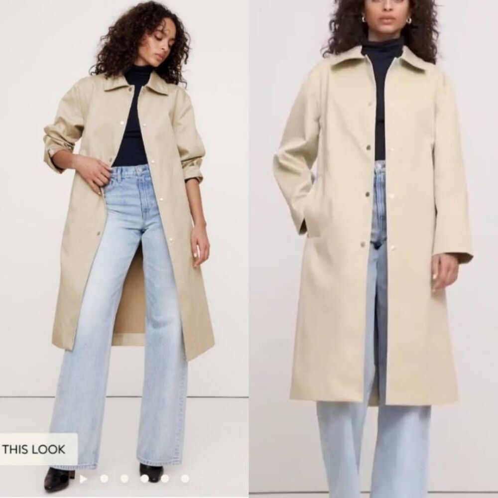 Banana Republic Bonded Cotton Mac Trench Coat XS $350